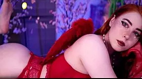 Valentine Day Angelic Redhead Gives Sloppy Monster Cock Blowjob