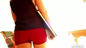 Melanie Hicks' tight white pussy and mouth stretched by strong black monster cock