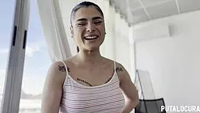 Voluptuous tattooed Nadja chats then swallows Torbe's cum in Putalocura?