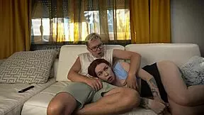 Dude, I snuck up and creampied my tattooed stepmom on the couch mid-fake sleep