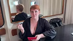 think this curvy redhead model's ready for your casting interview? it goes wrong fast