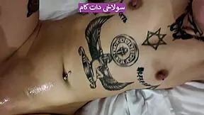 damn this tattooed iranian chick gets bent over and fucked doggystyle