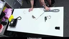 Whoa Bella Luna gets strip searched then double fucked hard by lp guards in garage 😈🍑