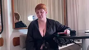 think this curvy redhead model's ready for your casting interview? it goes wrong fast