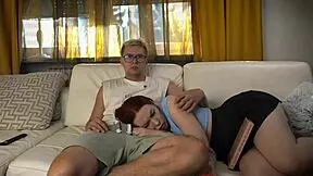 Dude, I snuck up and creampied my tattooed stepmom on the couch mid-fake sleep