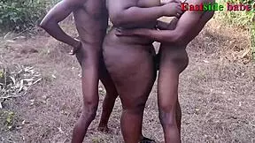 Sexy ebony babe dances then two bbc monsters fuck her shaved pussy doggystyle cowgirl creampie outdoor 😈🍆💦