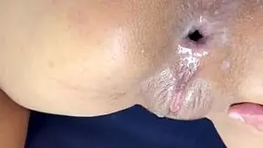 Friend Fucks Ass and Sprays Cum on Buttocks Vagina
