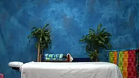 Adorable oiled massage babe strips her amazing petite ass teasingly