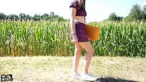 wanna see my horny slut wife suck monster cock in cornfield?