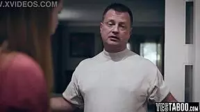 distraught pregnant teen gets manipulated and pounded hard by boyfriend's stepdad in pov