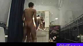 two teen roommates sneak bathroom fun blowjobs shower bath first time college dorm