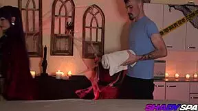 valerica steele heats up halloween with steamy sex massage at shady spa