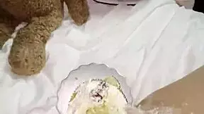 my kinky 18yo virgin stepsis skips college to masturbate with creamy cake in 4k