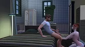 step daughter sneaks in for dirty DADDY blowjob, but ends up riding old cock like a pro slut