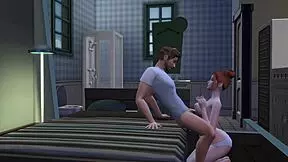 step daughter sneaks in for dirty DADDY blowjob, but ends up riding old cock like a pro slut