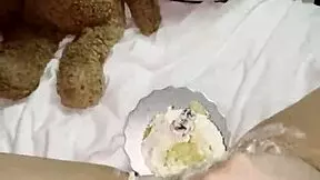 my kinky 18yo virgin stepsis skips college to masturbate with creamy cake in 4k