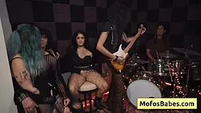 horny busty brunette nia bleu seduces brett maker sound guy deep blowjob suckin big cock natural tits