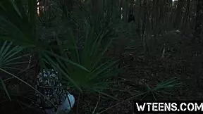 Petite teen Michelle Martinez deepthroat blowjob then cowgirl rides cock in garage