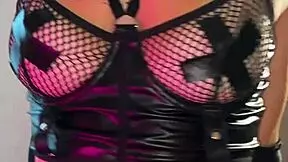 redhead babe seduces in stockings high heels leather lingerie rough blowjob ridin ends with cum mouthful swallow