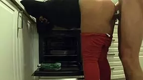 waiting for girlfriend i fucked her milf stepmom in kitchen creampied ass