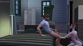 step daughter sneaks in for dirty DADDY blowjob, but ends up riding old cock like a pro slut