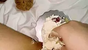 my kinky 18yo virgin stepsis skips college to masturbate with creamy cake in 4k