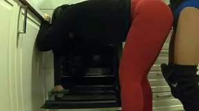 waiting for girlfriend i fucked her milf stepmom in kitchen creampied ass