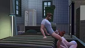 step daughter sneaks in for dirty DADDY blowjob, but ends up riding old cock like a pro slut