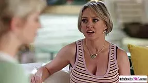 stepmom sneaks licks on stepdaughter's pussy and her bff's too