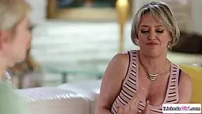 stepmom sneaks licks on stepdaughter's pussy and her bff's too