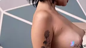 chinese stacy with big tits sucks cock then rides it hard doggystyle