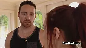 redhead pawg gives sloppy blowjob during hardcore yoga session