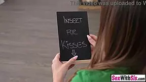 naughty stepsis kissing booth lures stepbro into sloppy blowjob and hard fuck