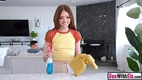 petite stepsis teases stepbro craving his huge load in taboo play