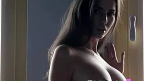 Big tits petite milf strips rips clothes poses naked showing perfect boobs