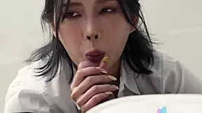 chinese stacy with big tits sucks cock then rides it hard doggystyle