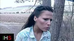 damn this slut gets her tight ass fucked deep in woods car