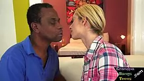 Old Man Pounds Young Blonde Pussy in Wild Interracial Action!