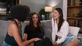 wanna see these big tit babes switch to squirting lesbian 3some scissoring?