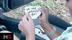 damn this slut gets her tight ass fucked deep in woods car