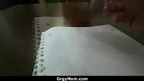 Kinky Redhead Stepmom Toys Young Stepson's Monster Cock POV