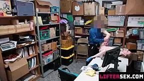 hey lifter you got caught stealing now drop those clothes and bend over for officer's monster cock punishment