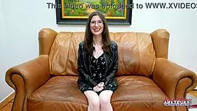 nerdy brunette hazel oconnor fingered deep while dildo deepthroating!!