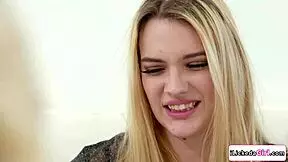 3some with my ex and gf... redhead licks blonde pussy while i watch 👅💦