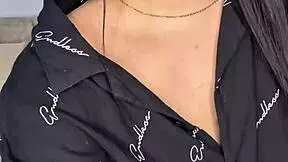 A beautiful college girl stuffs her lingerie pearls deep into her fat pussy to seduce you