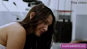 Queenie Sateen seduces Katrina Colt with busty tits and tender lesbian kisses