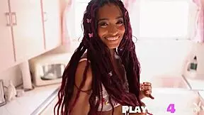 beautiful black babe addis fouche strips her big bubble ass solo