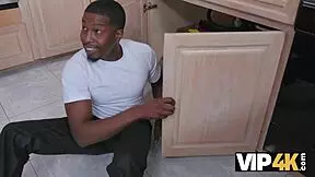 how does valentine nappi suck that huge bbc before getting blacked in kitchen?