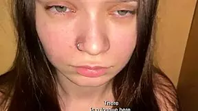 Stepdaughter hides scared in closet but stepdad's monster cock stuffs her slobbery mouth! Taboo big cock keeps frightened teen company