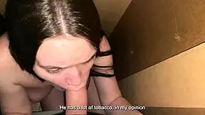 Stepdaughter hides scared in closet but stepdad's monster cock stuffs her slobbery mouth! Taboo big cock keeps frightened teen company